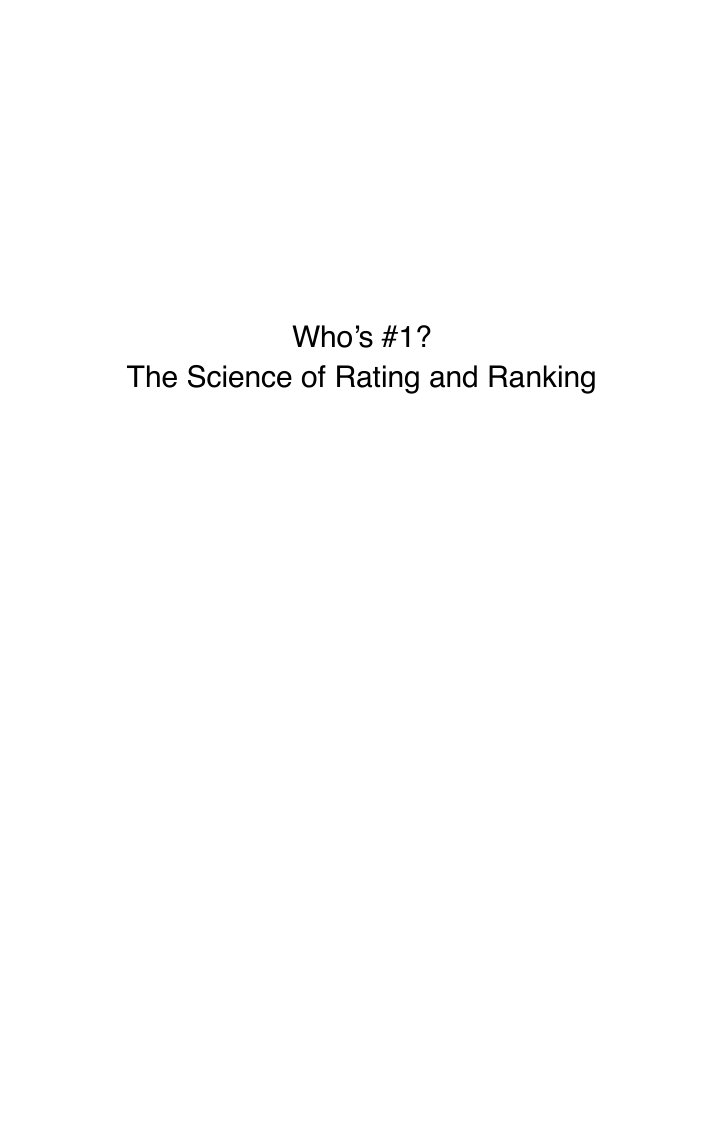 Cover of Who’s #1?