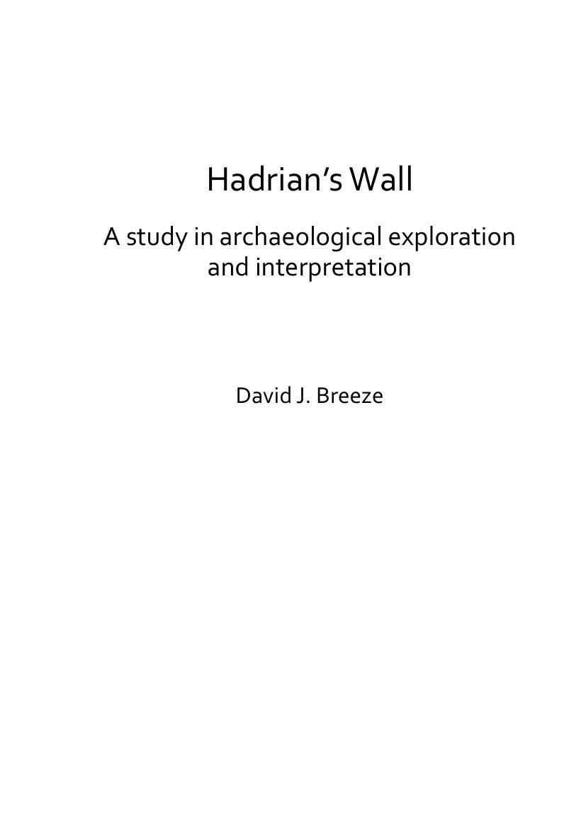 Cover of Hadrian’s Wall