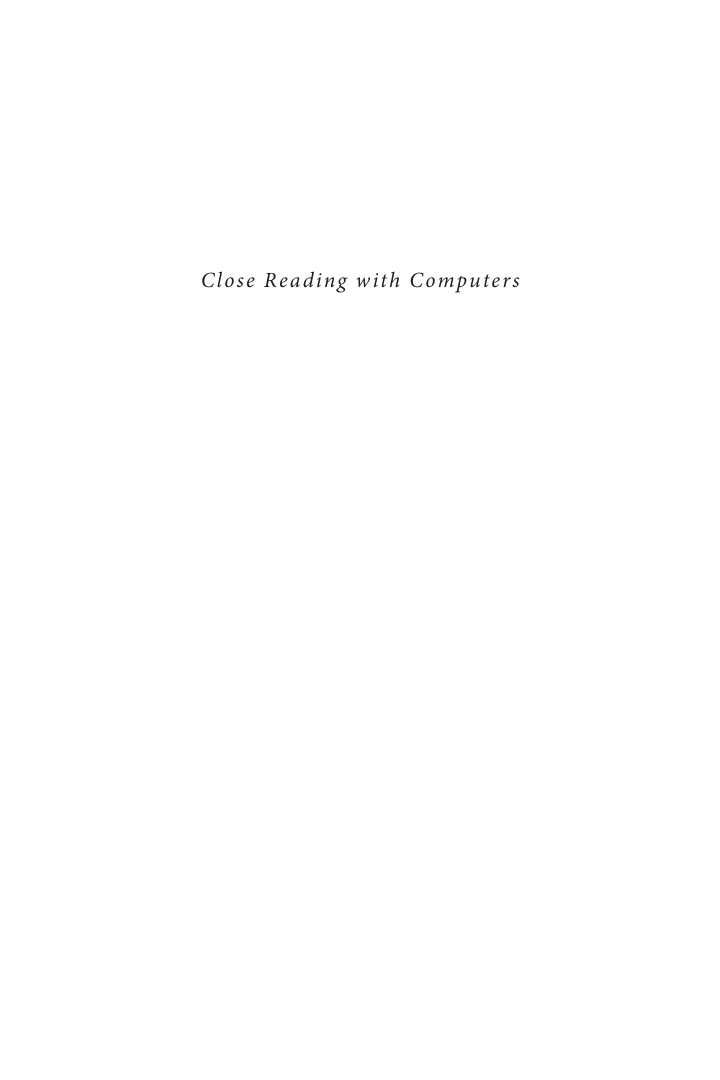 Cover of Close Reading with Computers