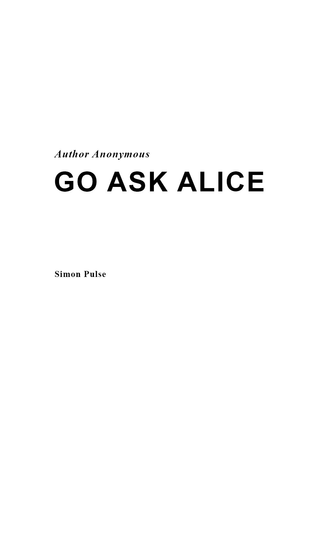 Cover of Go Ask Alice