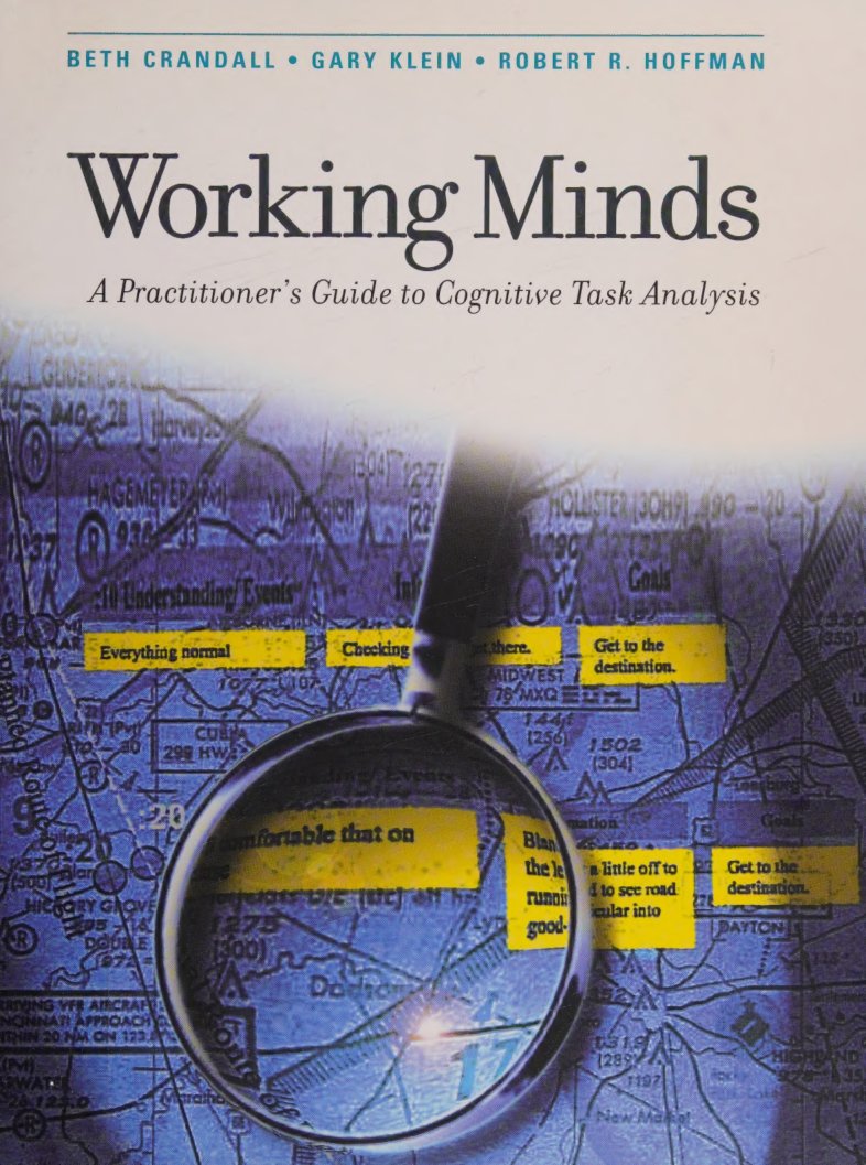 Cover of Working minds : a practitioner's guide to cognitive task analysis