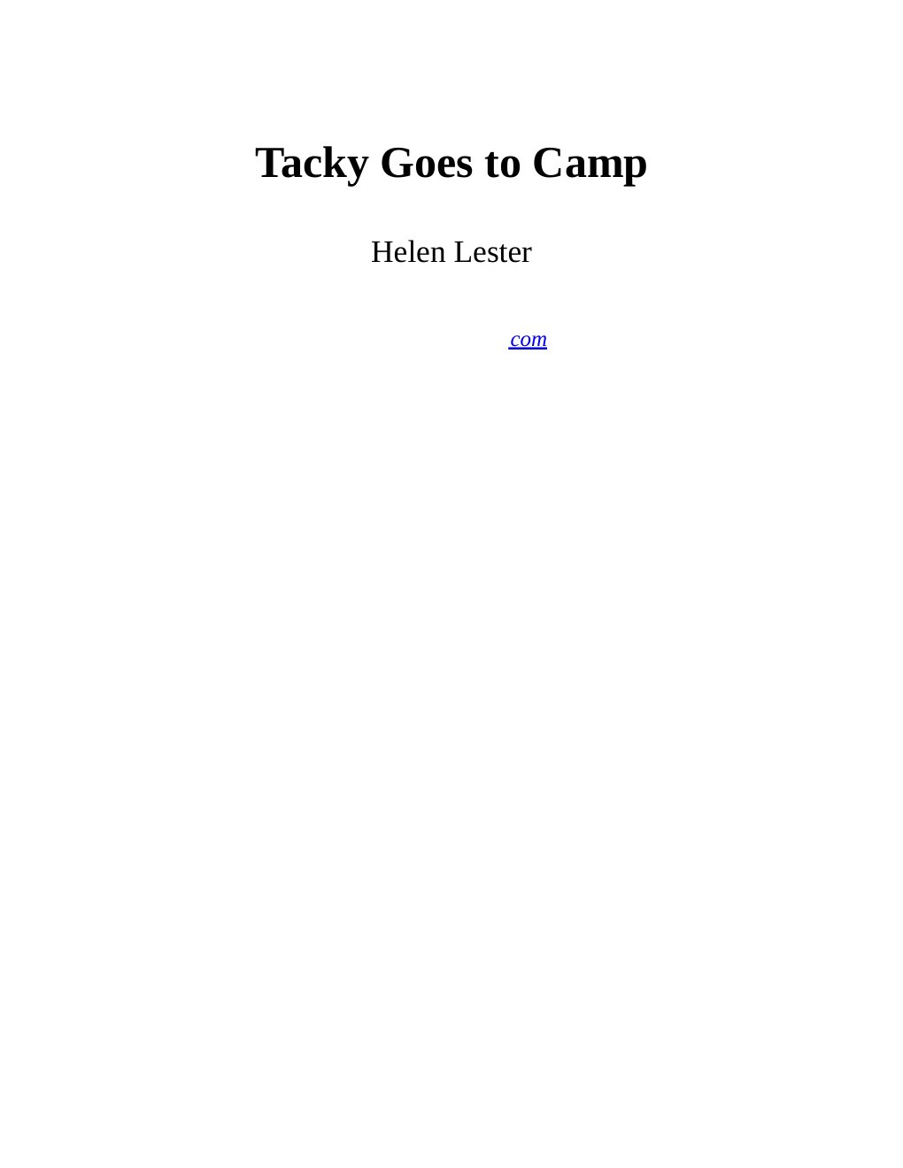 Cover of Tacky Goes to Camp