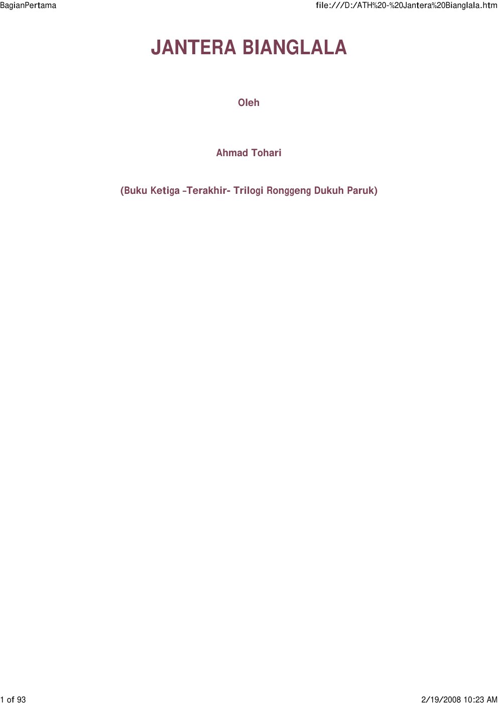 Cover of BagianPertama