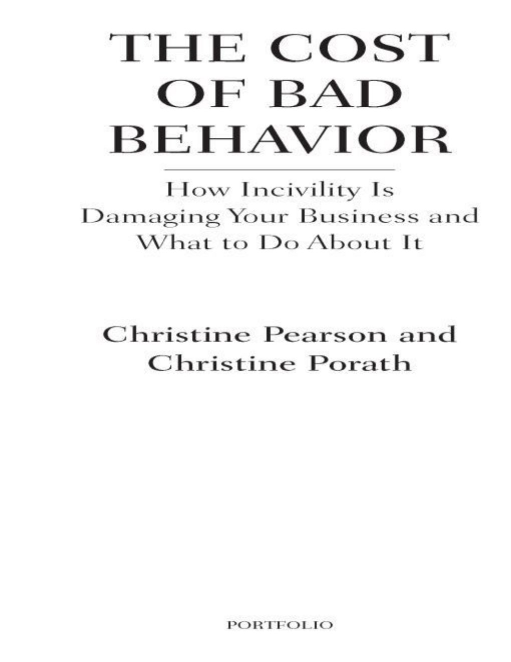 Cover of The Cost of Bad Behavior