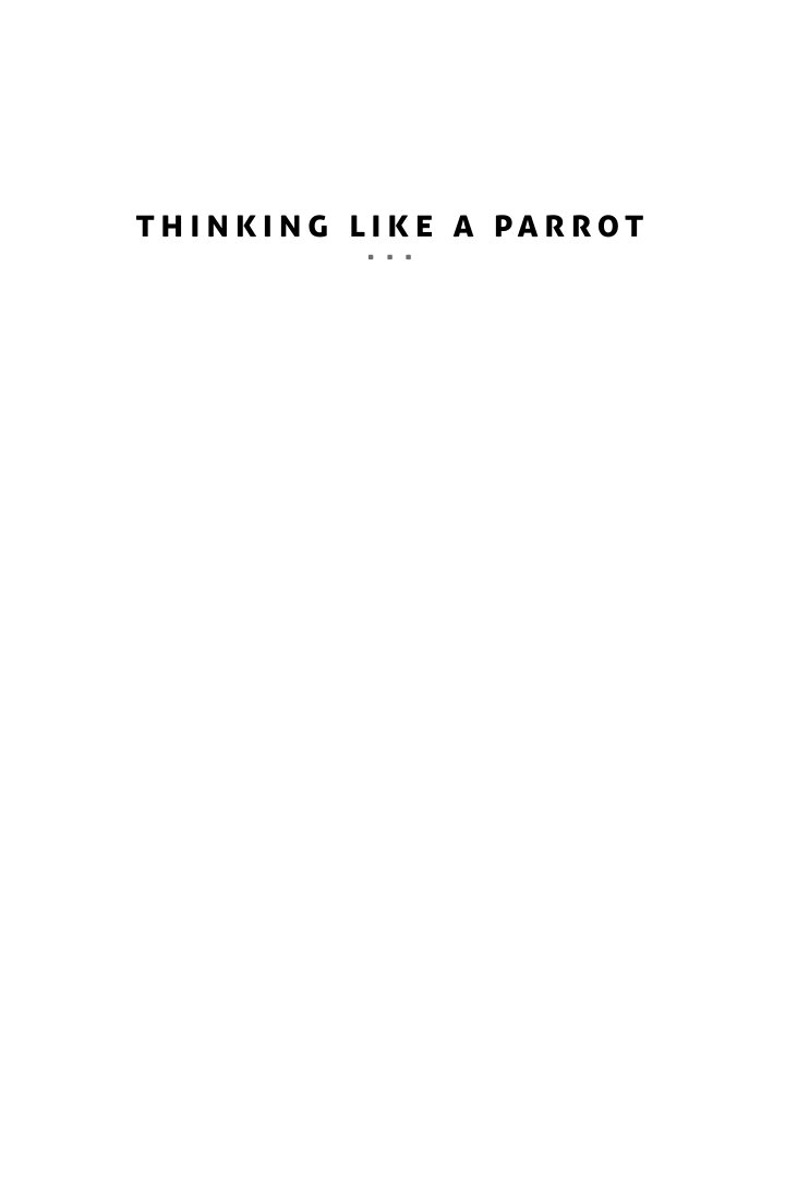 Cover of Th i nking lik e a Parrot