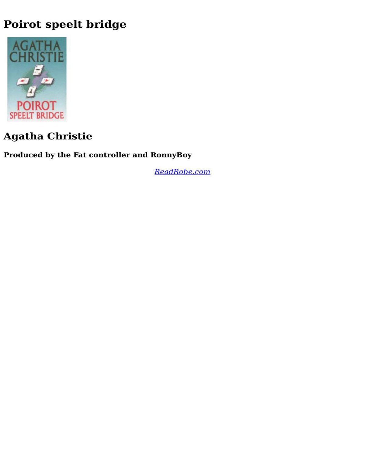 Cover of Poirot speelt bridge