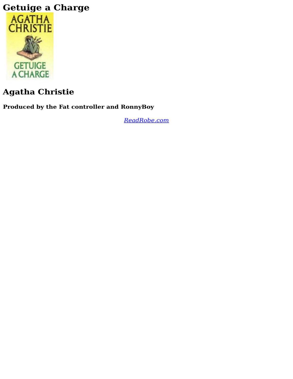 Cover of Getuige a charge