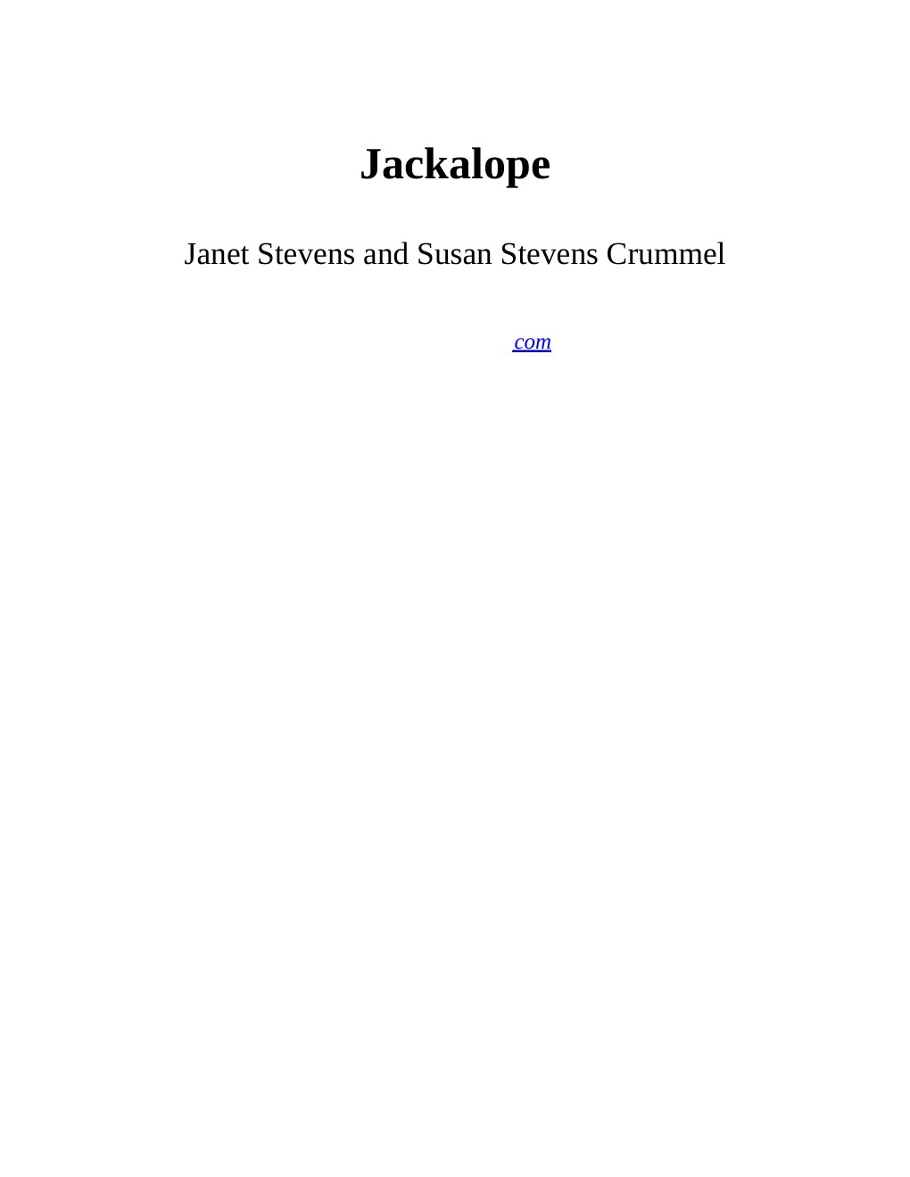 Cover of Jackalope