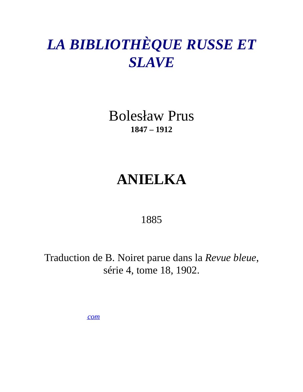 Cover of Anielka