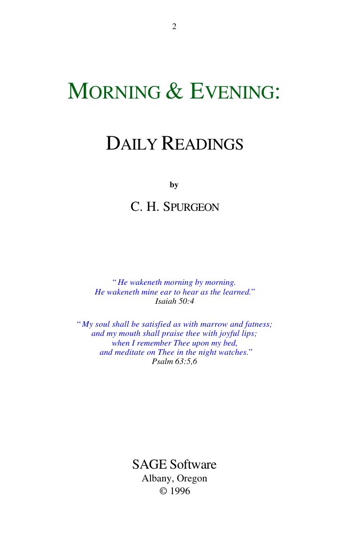 Cover of Spurgeon - Morning & Evening
