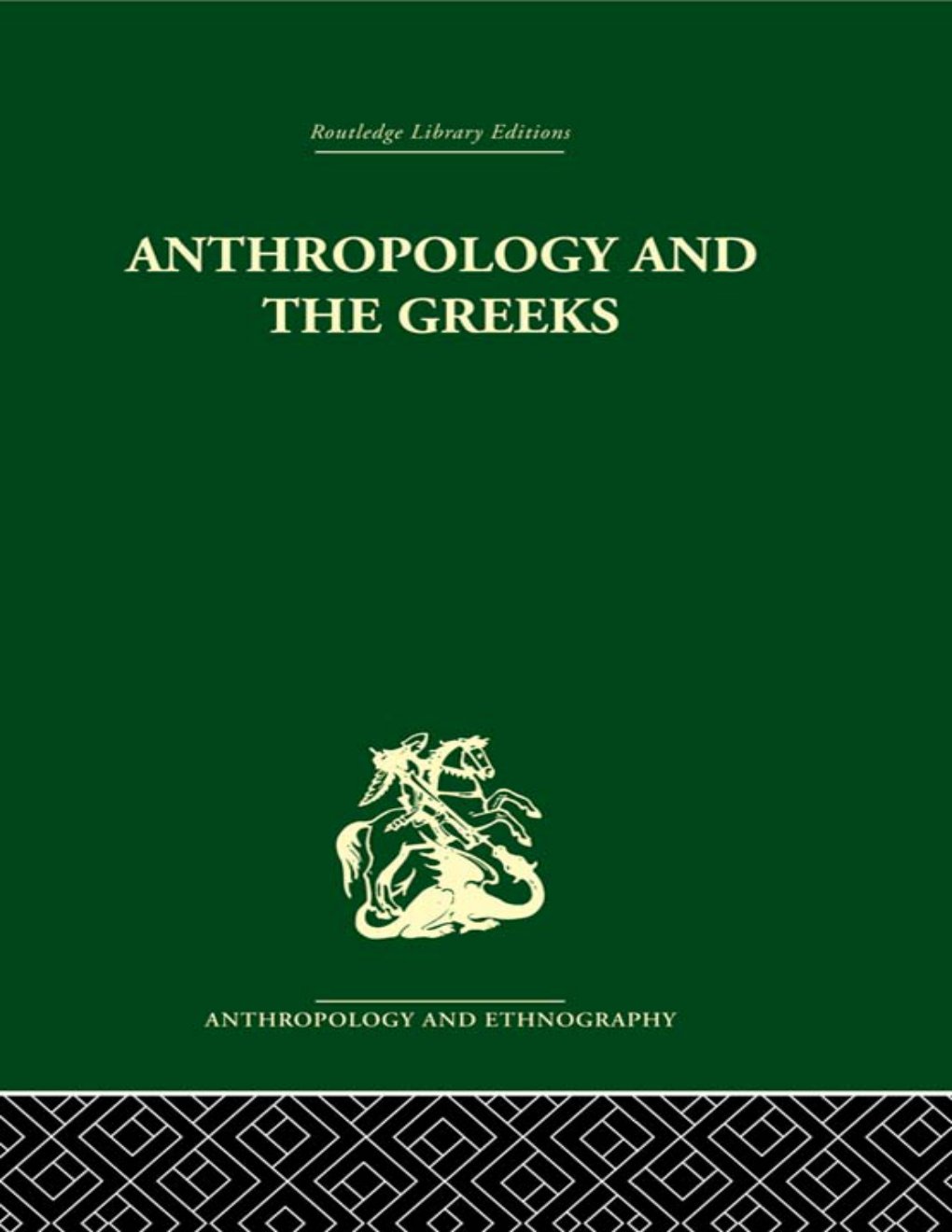 Cover of Anthropology and the Greeks
