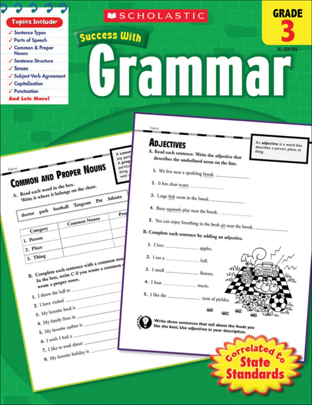 Cover of Scholastic Success With Grammar Workbook 3