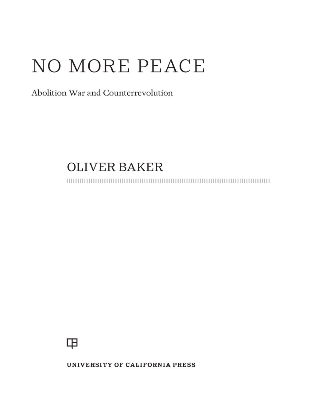 Cover of No More Peace
