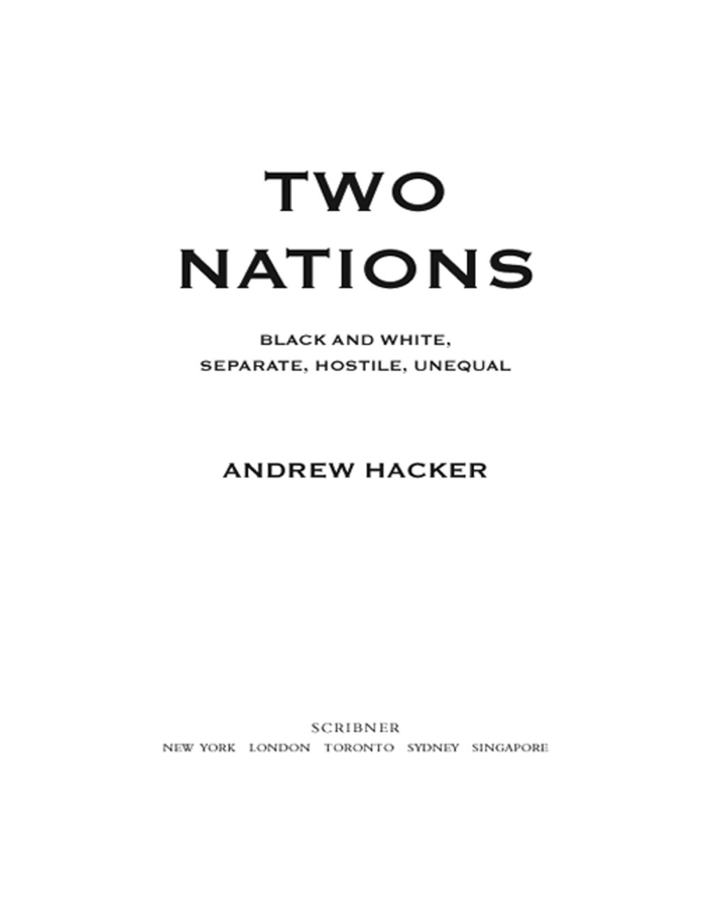 Cover of Two Nations