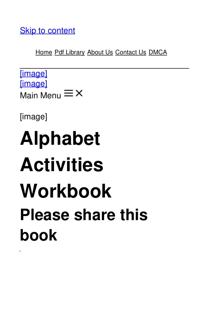 Cover of Alphabet Activities Workbook - Download Free Pdf