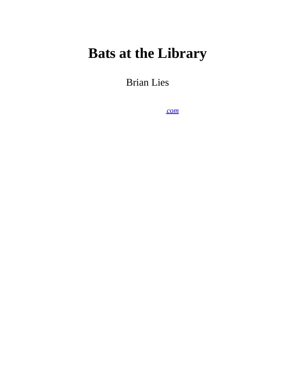 Cover of Bats at the Library