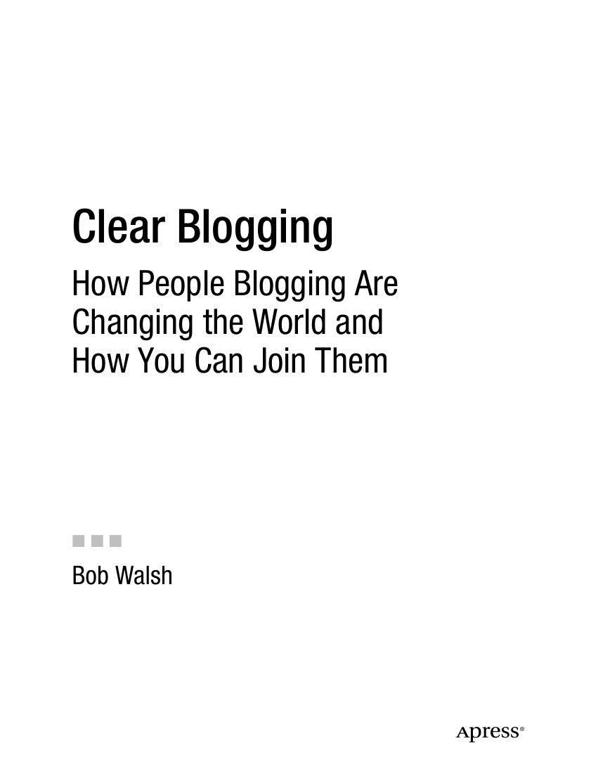 Cover of Clear Blogging