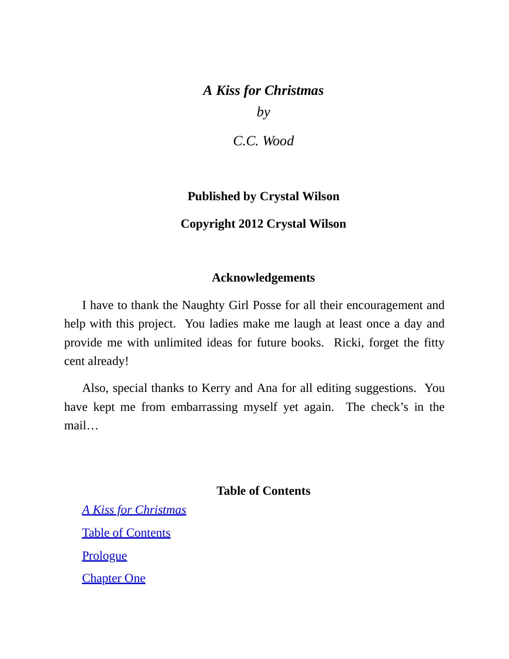 Cover of A Kiss for Christmas