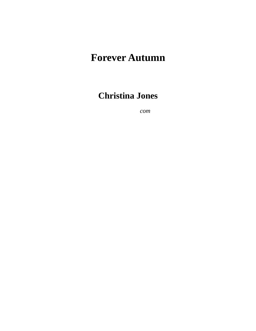 Cover of Forever Autumn