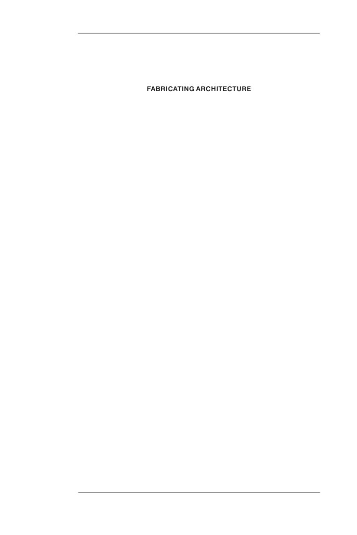 Cover of Fabricating Architecture